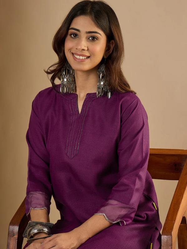 VP 9763 P Women Cotton Blend Kurta Pant Set